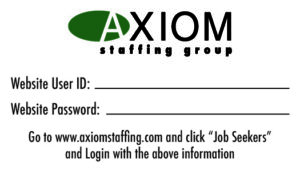 Axiom Website Login Cards