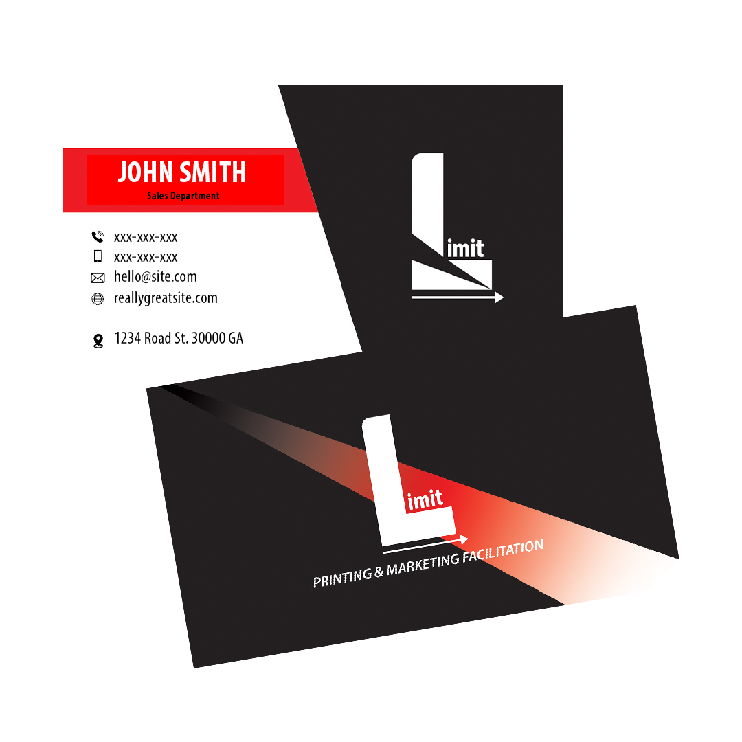 Business cards with the Limit logo